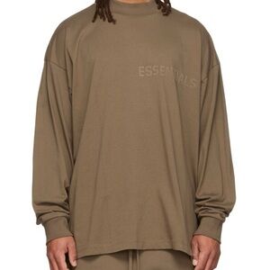 Essentials Fear of God Brown Long Sleeve Shirt size men’s small